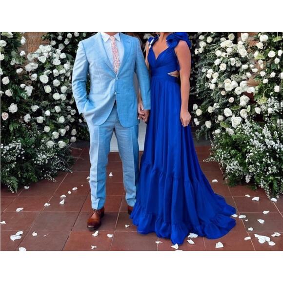 Mac Duggal 67911 Chiffon Cutout Ruffled Empire Waist Dress Size 6 NWT - Picture 2 of 13